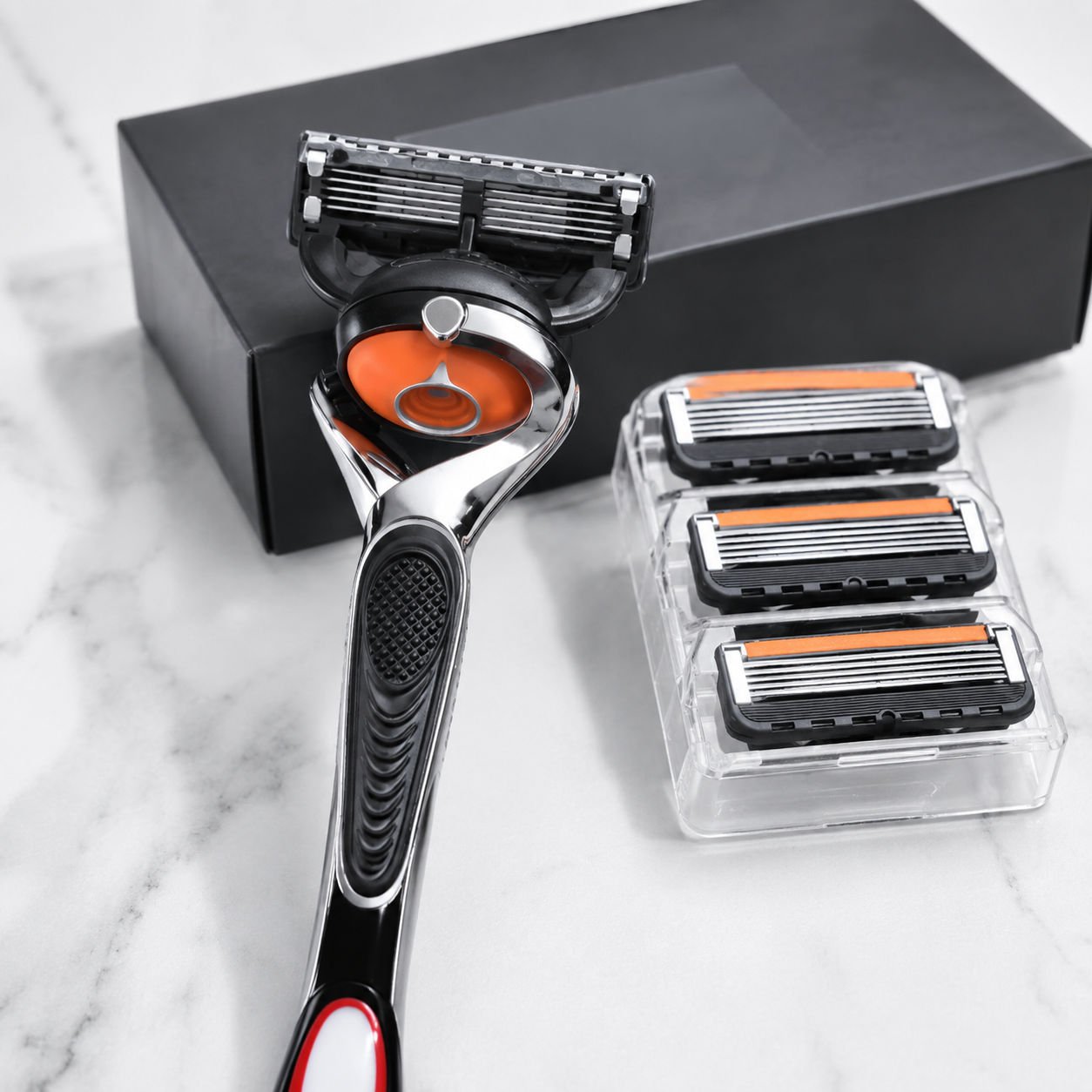 🔥Hot Sale 50% OFF 🎁6-Layer Pivoting Razor Refill Set + Handle – Ultra-Sharp Stainless Blades for Smooth Shave