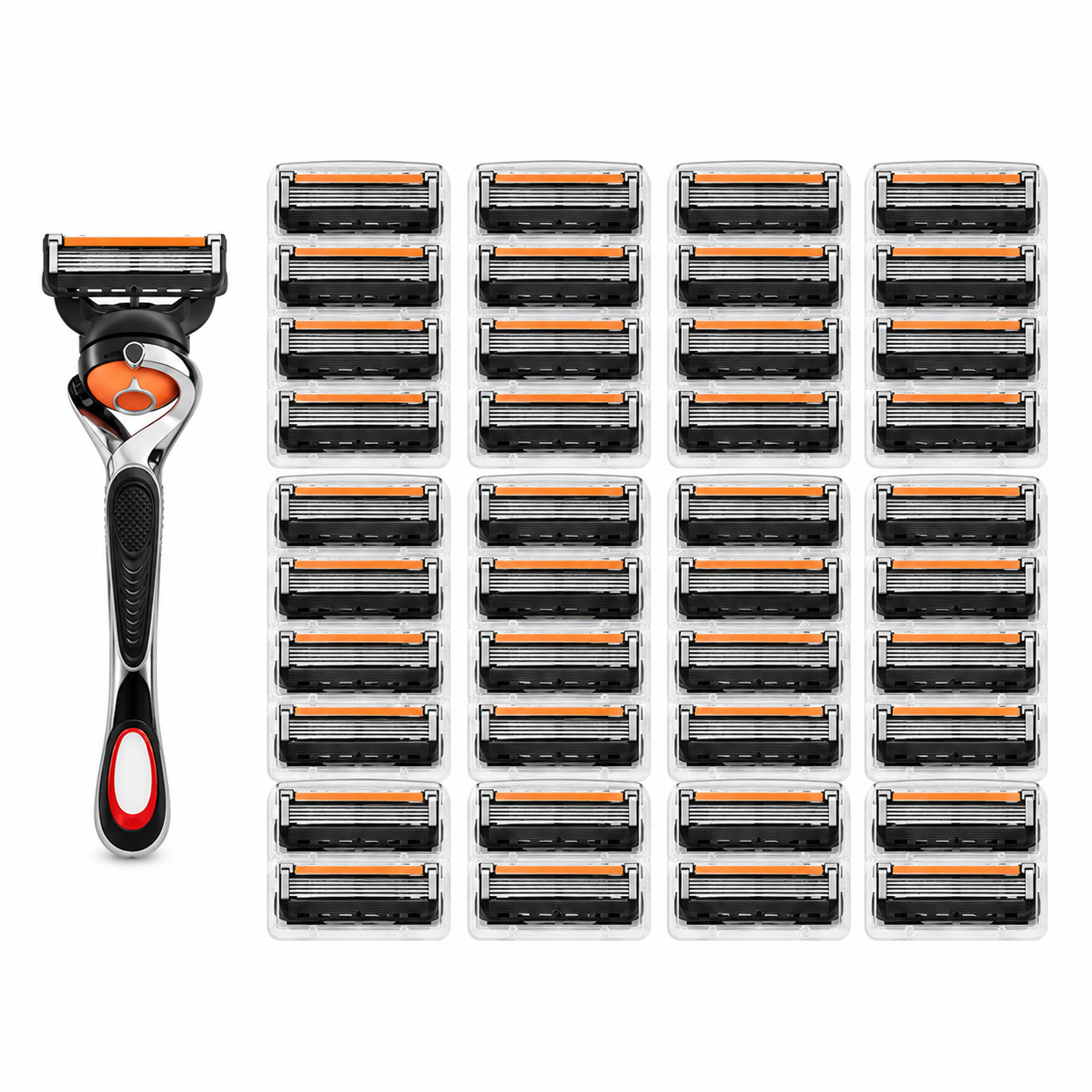 🔥Hot Sale 50% OFF 🎁6-Layer Pivoting Razor Refill Set + Handle – Ultra-Sharp Stainless Blades for Smooth Shave