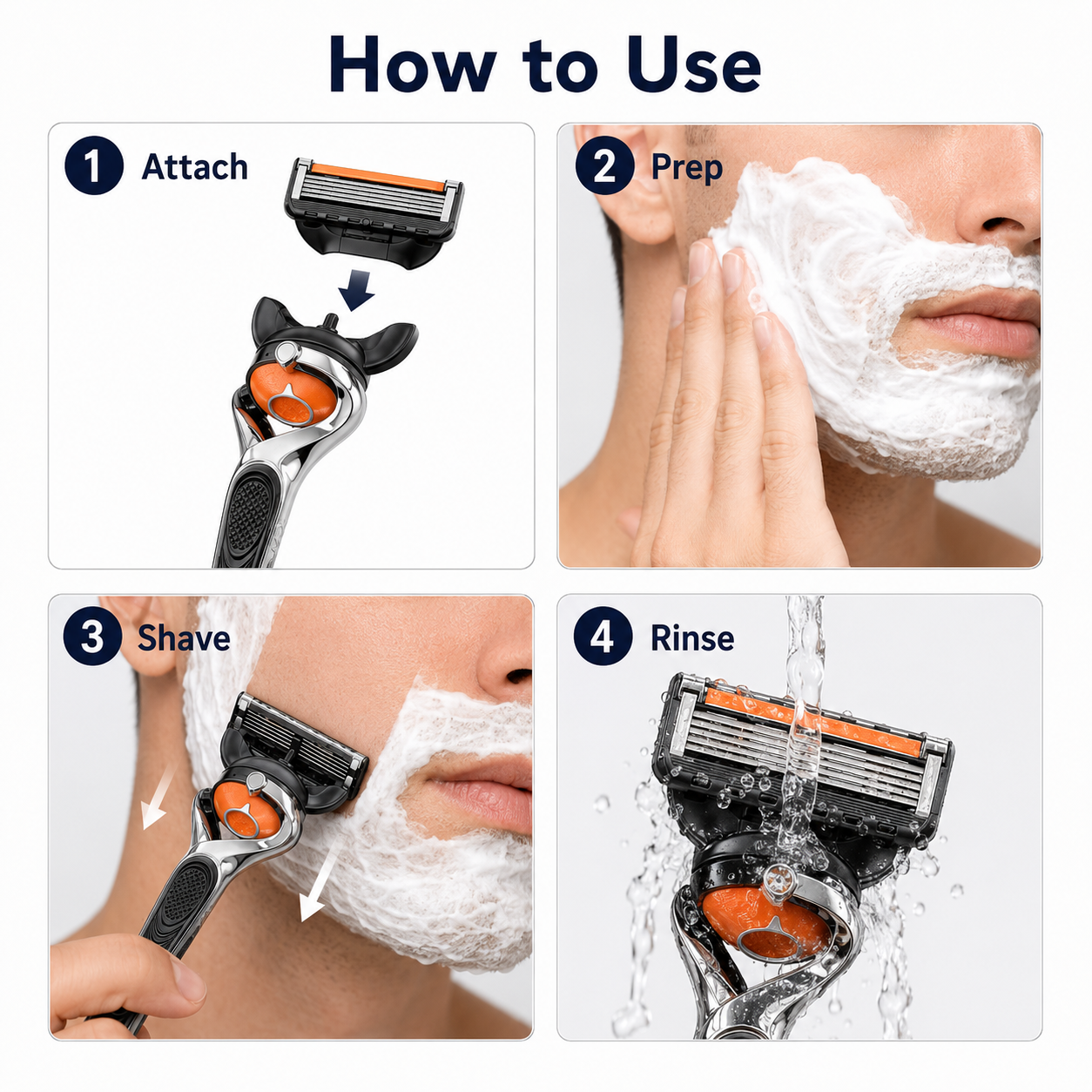 🔥Hot Sale 50% OFF 🎁6-Layer Pivoting Razor Refill Set + Handle – Ultra-Sharp Stainless Blades for Smooth Shave