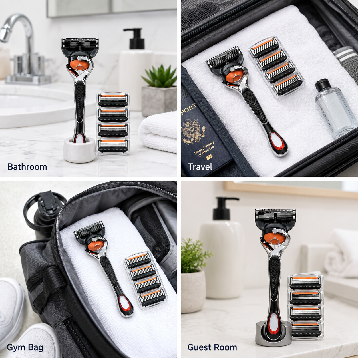 🔥Hot Sale 50% OFF 🎁6-Layer Pivoting Razor Refill Set + Handle – Ultra-Sharp Stainless Blades for Smooth Shave