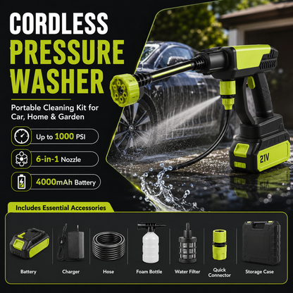 Cordless Pressure Washer and Single Port Charger Base, Bottle Portable Washer for Car,Home Cleaning & Garden Watering