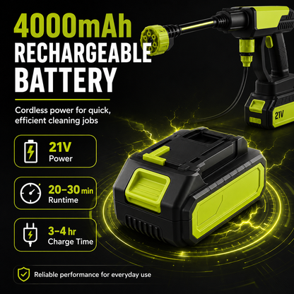 Cordless Pressure Washer and Single Port Charger Base, Bottle Portable Washer for Car,Home Cleaning & Garden Watering
