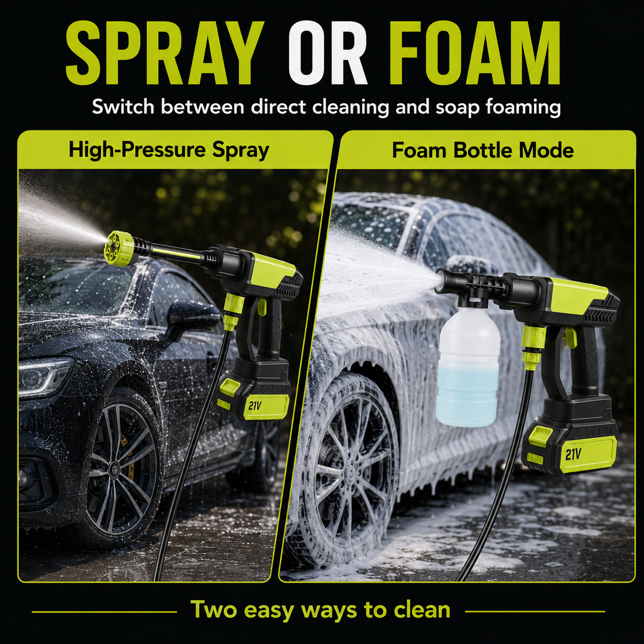 Cordless Pressure Washer and Single Port Charger Base, Bottle Portable Washer for Car,Home Cleaning & Garden Watering