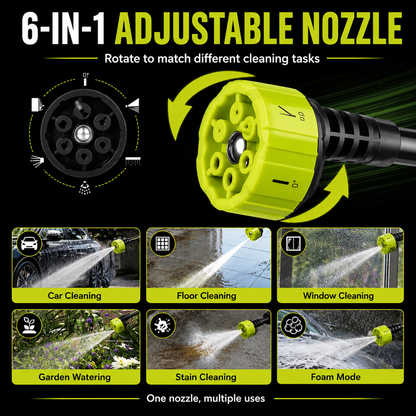 Cordless Pressure Washer and Single Port Charger Base, Bottle Portable Washer for Car,Home Cleaning & Garden Watering
