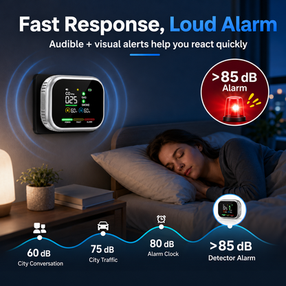 Portable Multi-Gas Alarm with LCD Display & Battery Backup