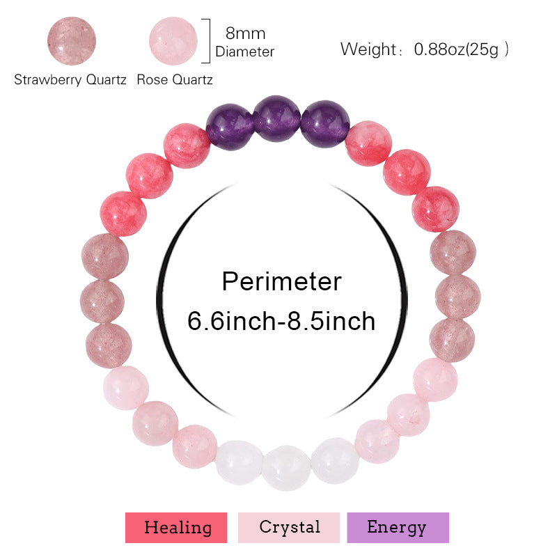 Birthstone Crystal Bracelet | Anxiety Healing Floral Monthly Gift with Card