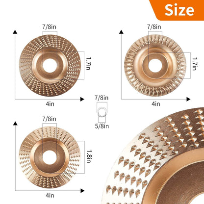 🔥 3PCS 4" Wood Carving Disc Set — The Ultimate Woodworking Game-Changer